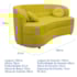 Sofá Curvo 2 Lugares Orgânico Sala Recepção Escritório Decorativo Luxo Panamá 160cm Suede Amarelo