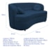 Sofá Curvo 2 Lugares Orgânico Sala Recepção Escritório Decorativo Luxo Panamá 160cm Suede Azul Marinho