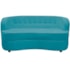Sofá Curvo 2 Lugares Orgânico Sala Recepção Escritório Decorativo Luxo Panamá 160cm Suede Azul Turquesa