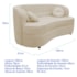 Sofá Curvo 2 Lugares Orgânico Sala Recepção Escritório Decorativo Luxo Panamá 160cm Suede Bege
