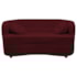 Sofá Curvo 2 Lugares Orgânico Sala Recepção Escritório Decorativo Luxo Panamá 160cm Suede Bordo