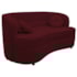 Sofá Curvo 2 Lugares Orgânico Sala Recepção Escritório Decorativo Luxo Panamá 160cm Suede Bordo