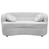 Sofá Curvo 2 Lugares Orgânico Sala Recepção Escritório Decorativo Luxo Panamá 160cm Suede Branco
