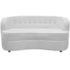 Sofá Curvo 2 Lugares Orgânico Sala Recepção Escritório Decorativo Luxo Panamá 160cm Suede Branco