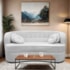 Sofá Curvo 2 Lugares Orgânico Sala Recepção Escritório Decorativo Luxo Panamá 160cm Suede Branco