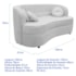 Sofá Curvo 2 Lugares Orgânico Sala Recepção Escritório Decorativo Luxo Panamá 160cm Suede Branco