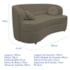 Sofá Curvo 2 Lugares Orgânico Sala Recepção Escritório Decorativo Luxo Panamá 160cm Suede Cappuccino