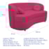Sofá Curvo 2 Lugares Orgânico Sala Recepção Escritório Decorativo Luxo Panamá 160cm Suede Pink