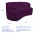 Sofá Curvo 2 Lugares Orgânico Sala Recepção Escritório Decorativo Luxo Panamá 160cm Suede Roxo