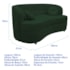Sofá Curvo 2 Lugares Orgânico Sala Recepção Escritório Decorativo Luxo Panamá 160cm Suede Verde