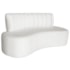 Sofá Curvo 2 Lugares Organico Sala Recepção Escritório Valência 120cm Bouclé  Branco