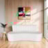 Sofá Curvo 2 Lugares Organico Sala Recepção Escritório Valência 120cm Bouclé  Branco