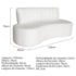 Sofá Curvo 2 Lugares Organico Sala Recepção Escritório Valência 120cm Bouclé  Branco