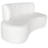 Sofá Curvo 2 Lugares Organico Sala Recepção Escritório Valência 120cm Bouclé  Branco