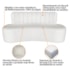Sofá Curvo 2 Lugares Organico Sala Recepção Escritório Valência 120cm Bouclé  Branco