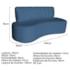 Sofá Curvo 2 Lugares Organico Sala Recepção Escritório Valência 140cm Linho Azul Royal