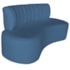 Sofá Curvo 2 Lugares Organico Sala Recepção Escritório Valência 140cm Linho Azul Royal