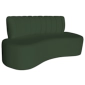 Sofá Curvo 2 Lugares Organico Sala Recepção Escritório Valência 160cm Linho Verde