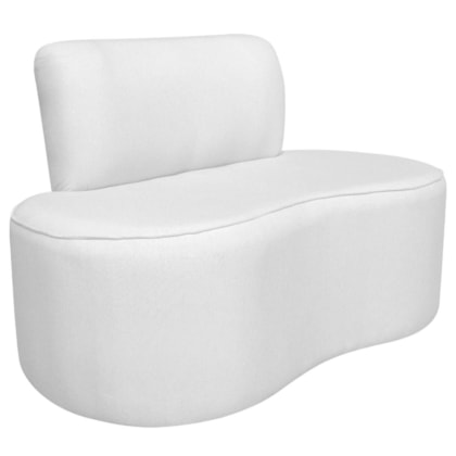Sofá Curvo 2 Lugares Sala de Estar Recepção Escritório Amsterdã 130cm Corano Branco