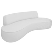 Sofá Curvo 2 Lugares Sala de Estar Recepção Escritório Amsterdã 140cm Corano Branco