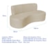 Sofá Curvo 3 Lugares Amsterdã 160cm Suede Bege