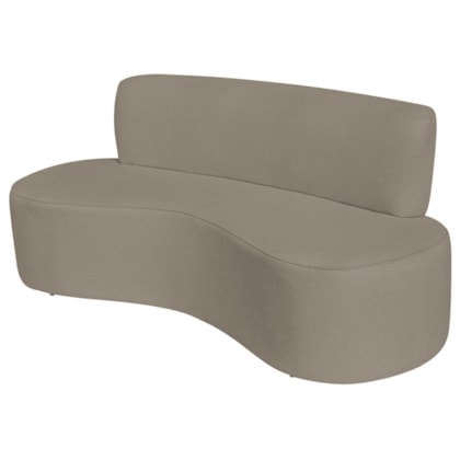 Sofá Curvo 3 Lugares Amsterdã 160cm Suede Cappuccino