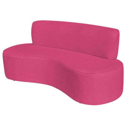 Sofá Curvo 3 Lugares Amsterdã 160cm Suede Pink