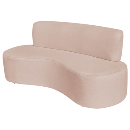 Sofá Curvo 3 Lugares Amsterdã 160cm Suede Rosê