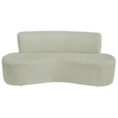Sofá Curvo 3 Lugares Amsterdã 180cm Bouclé Verde Oliva