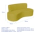Sofá Curvo 3 Lugares Amsterdã 180cm Suede Amarelo