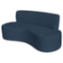 Sofá Curvo 3 Lugares Amsterdã 180cm Suede Azul Marinho