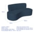 Sofá Curvo 3 Lugares Amsterdã 180cm Suede Azul Marinho