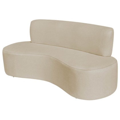 Sofá Curvo 3 Lugares Amsterdã 180cm Suede Bege