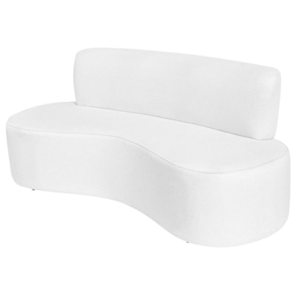 Sofá Curvo 3 Lugares Amsterdã 180cm Suede Branco