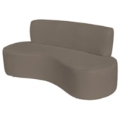 Sofá Curvo 3 Lugares Amsterdã 180cm Suede Marrom