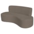 Sofá Curvo 3 Lugares Amsterdã 180cm Suede Marrom
