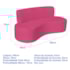 Sofá Curvo 3 Lugares Amsterdã 180cm Suede Pink