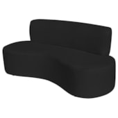Sofá Curvo 3 Lugares Amsterdã 180cm Suede Preto