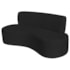 Sofá Curvo 3 Lugares Amsterdã 180cm Suede Preto