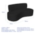 Sofá Curvo 3 Lugares Amsterdã 180cm Suede Preto