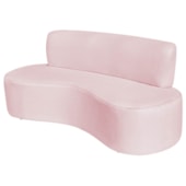 Sofá Curvo 3 Lugares Amsterdã 180cm Suede Rosa Bebê