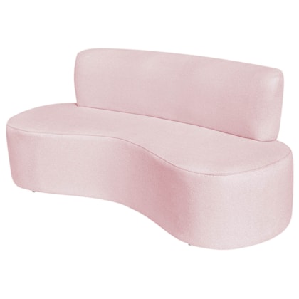 Sofá Curvo 3 Lugares Amsterdã 180cm Suede Rosa Bebê
