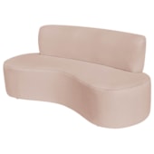 Sofá Curvo 3 Lugares Amsterdã 180cm Suede Rosê