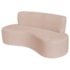 Sofá Curvo 3 Lugares Amsterdã 180cm Suede Rosê