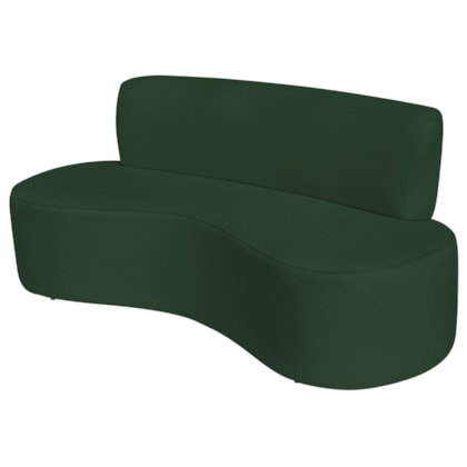 Sofá Curvo 3 Lugares Amsterdã 180cm Suede Verde