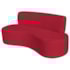 Sofá Curvo 3 Lugares Amsterdã 180cm Suede Vermelho
