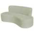 Sofá Curvo 3 Lugares Amsterdã 200cm Bouclé Verde Oliva