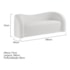 Sofá Curvo 3 Lugares Organico Sala Recepção Escritório Coréia 180cm Bouclé Branco