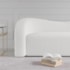 Sofá Curvo 3 Lugares Organico Sala Recepção Escritório Coréia 180cm Bouclé Branco