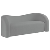 Sofá Curvo 3 Lugares Organico Sala Recepção Escritório Coréia 180cm Bouclé Cinza